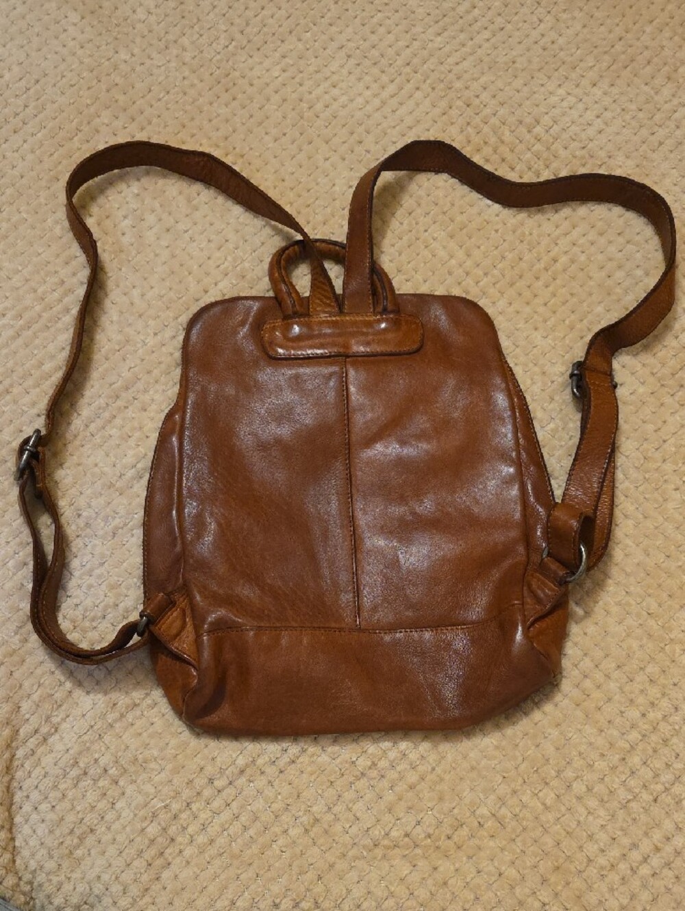 Vilenca Woven Leather Brown Backpack - Picture 2 of 11